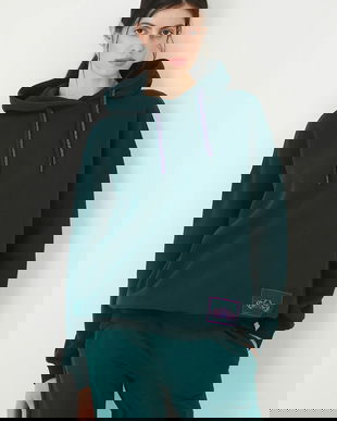 Medicine bluza culoarea verde, cu glugă, cu imprimeu