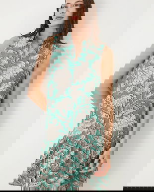 Medicine rochie culoarea turcoaz, midi, oversize