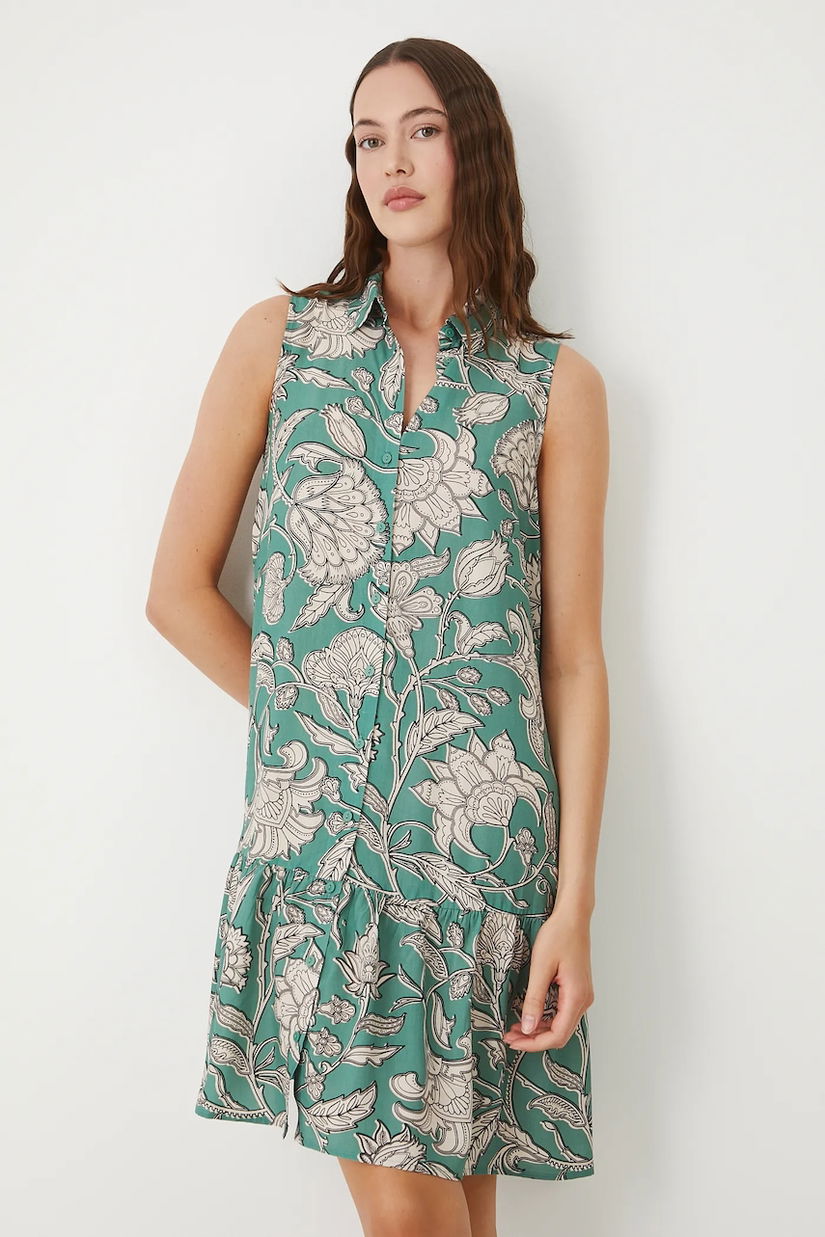 Medicine rochie culoarea turcoaz, midi, oversize