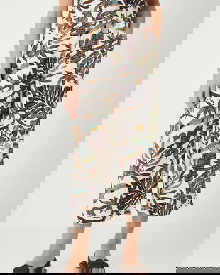 Medicine pantaloni culoarea bej, lat, high waist