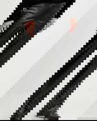 ERMANNO Firenze pantaloni culoarea negru, drept, medium waist, 57TP037E5B