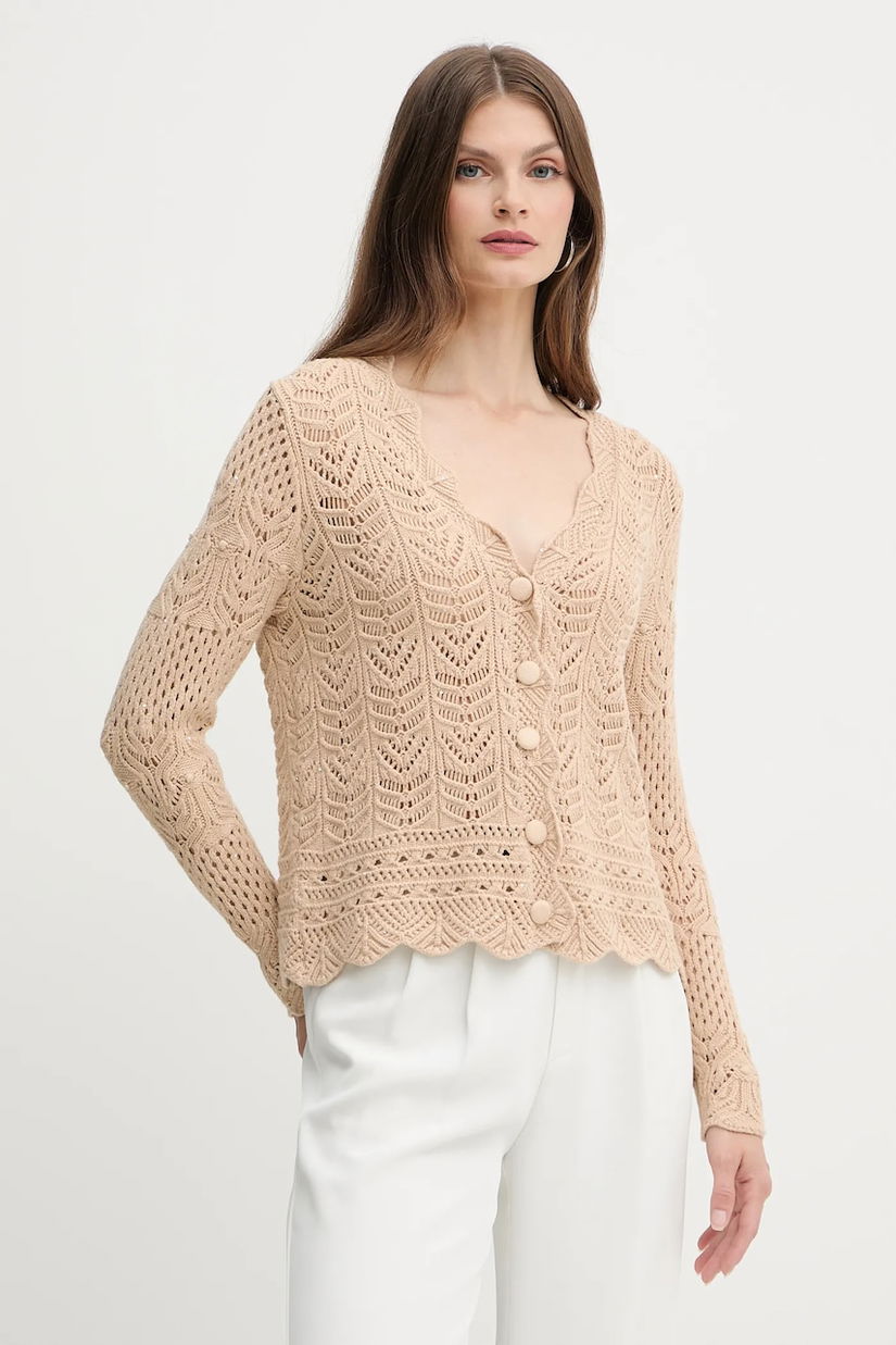 Fracomina cardigan culoarea bej, călduros, FS25WT8016K53801