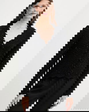 Fracomina cardigan culoarea negru, călduros, FS25WT8016K53801