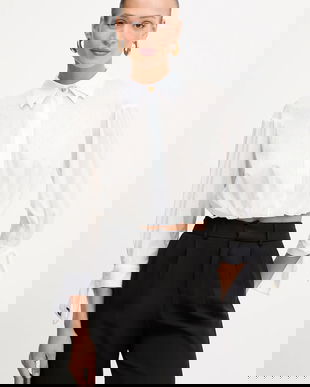 Elisabetta Franchi cămașă culoarea alb, cu guler clasic, regular, CA08151E3