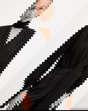 Elisabetta Franchi body culoarea negru, uni, CB00651E3