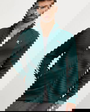 Puma bluză culoarea verde, cu imprimeu, 629587