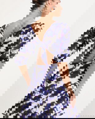 Morgan rochie culoarea bleumarin, mini, evazați, RINER.F