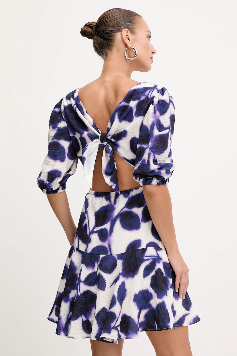 Morgan rochie culoarea bleumarin, mini, evazați, RINER.F