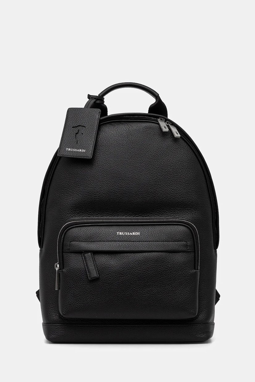 Trussardi ghiozdan de piele culoarea negru, mare, uni, Z586E005963N