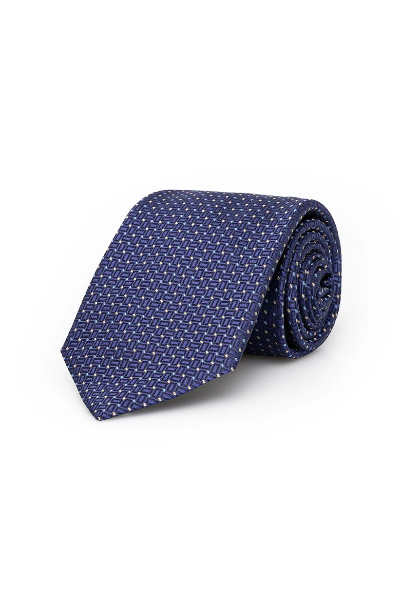 Eton cravată de mătase culoarea bleumarin, 100013833