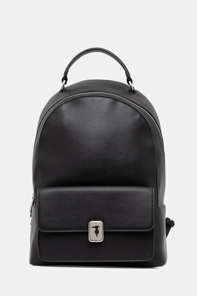 Trussardi ghiozdan de piele culoarea negru, mare, uni, Z608E005985N