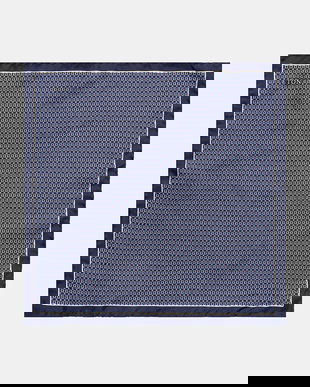 Eton batistă de buzunar de mătase culoarea bleumarin, 100013720