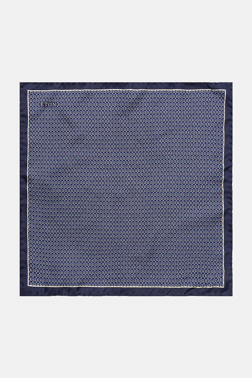 Eton batistă de buzunar de mătase culoarea bleumarin, 100013720