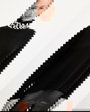 ERMANNO Firenze pulover de lână culoarea negru, cu guler, 57TM027EO1