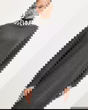 ERMANNO Firenze rochie din lână culoarea gri, mini, oversize, 57TQ026EO1