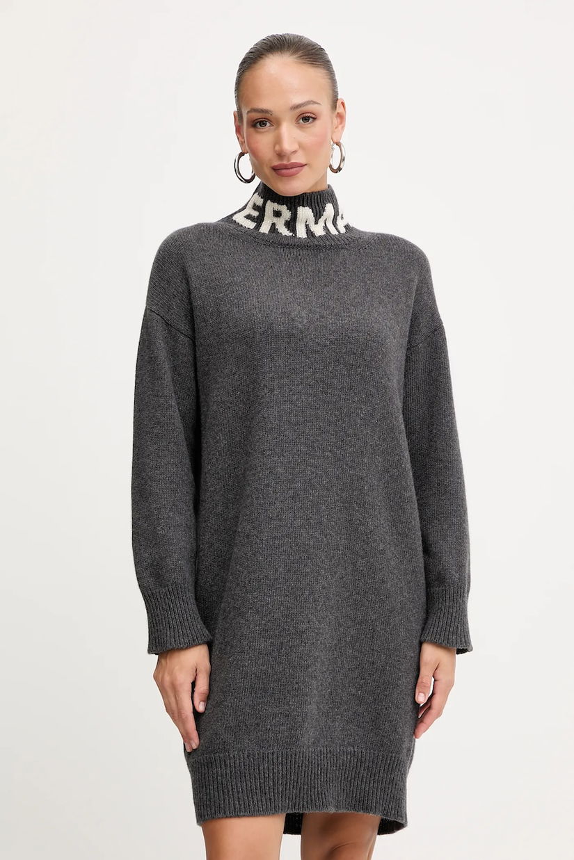 Ermanno Scervino rochie din lână culoarea gri, mini, oversize, 57TQ026EO1