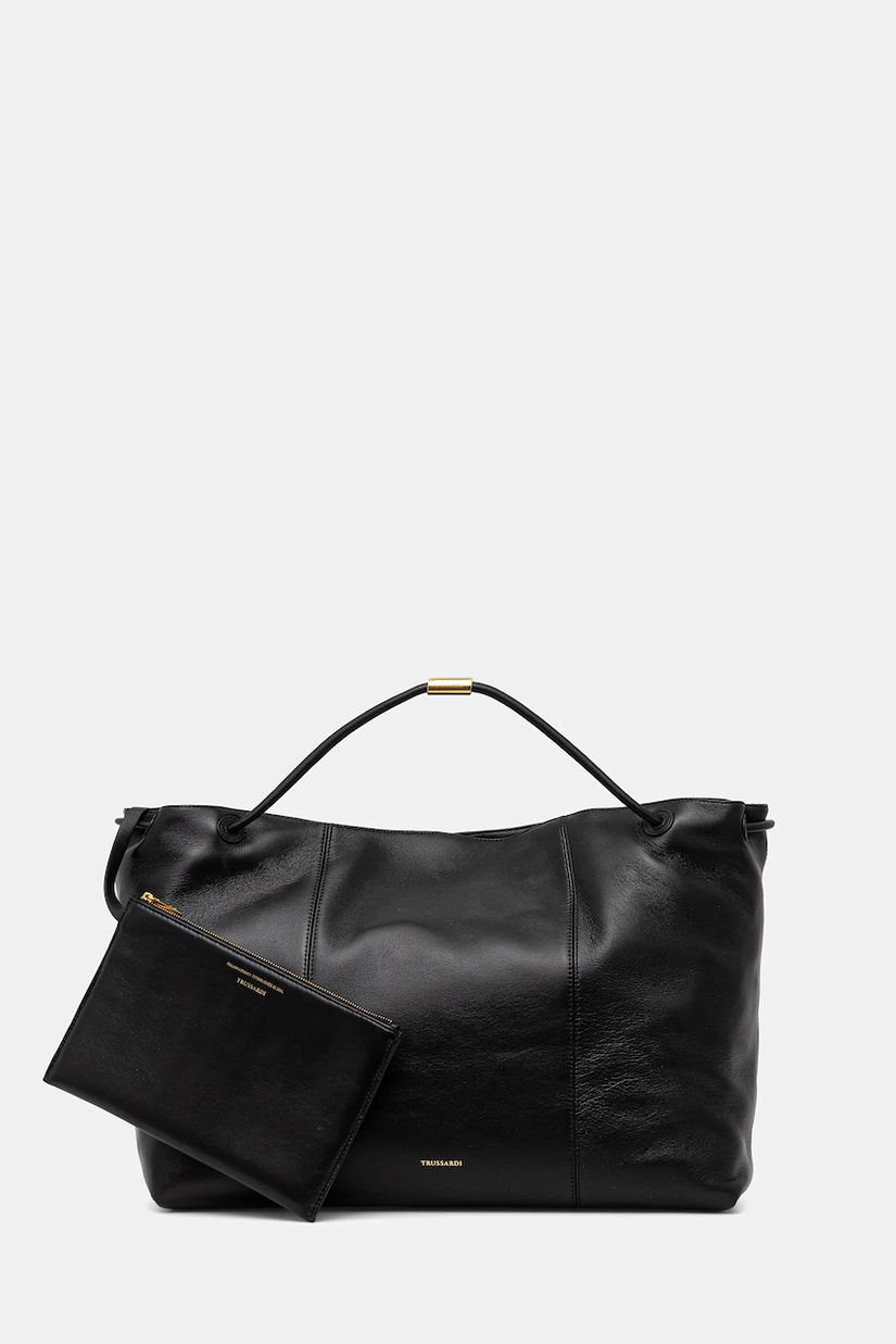 Trussardi poșetă de piele culoarea negru, Z616E005993N