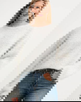 American Vintage pulover de lână culoarea gri, NIB18A