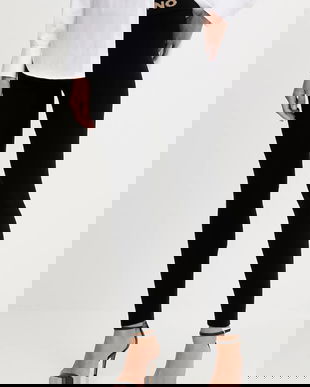 ERMANNO Firenze leggings de lână culoarea negru, uni, 57TP054EO5