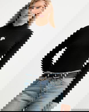 Kenzo pulover culoarea negru, light, cu turtleneck, FF62TO6123LG