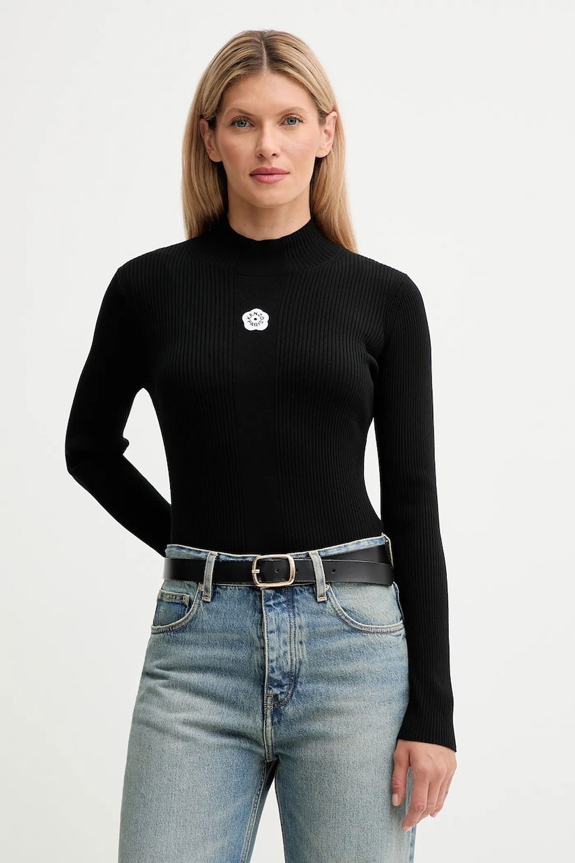 Kenzo pulover culoarea negru, light, cu turtleneck, FF62TO6123LG