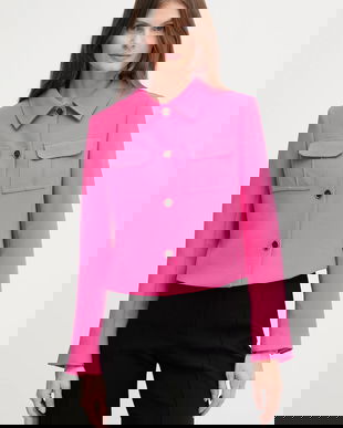 Dkny sacou culoarea roz, un singur rand de nasturi, uni, UD5J2035