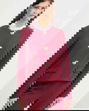 Joseph Ribkoff sacou culoarea bordo, un singur rand de nasturi, uni, 253071