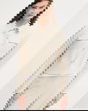 Dkny sacou culoarea bej, un singur rand de nasturi, UD5JS035