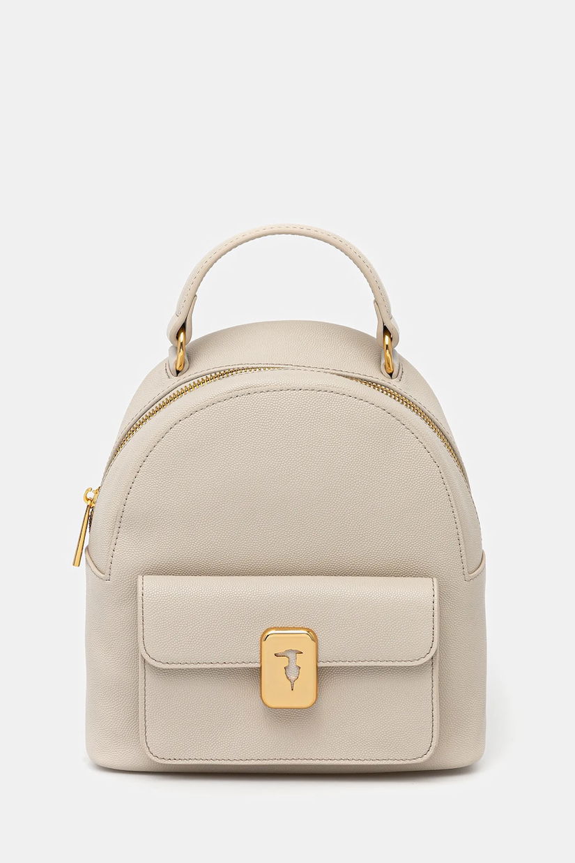 Trussardi ghiozdan de piele culoarea bej, mic, uni, Z607E106080N