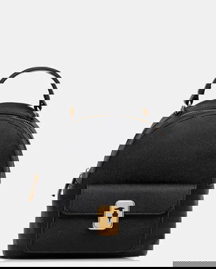 Trussardi ghiozdan de piele culoarea negru, mic, uni, Z607E106080N