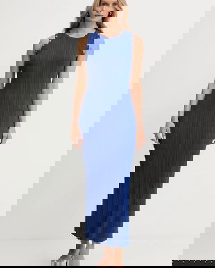 Morgan rochie culoarea bleumarin, maxi, mulata, RMBAHIA