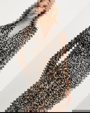 Morgan rochie culoarea maro, mini, evazati, RLION