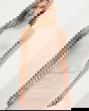 Morgan rochie culoarea bej, mini, drept, RLARA