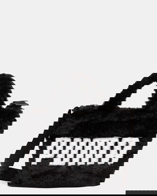 Puma geantă Up Faux Fur Mini culoarea negru, 91713