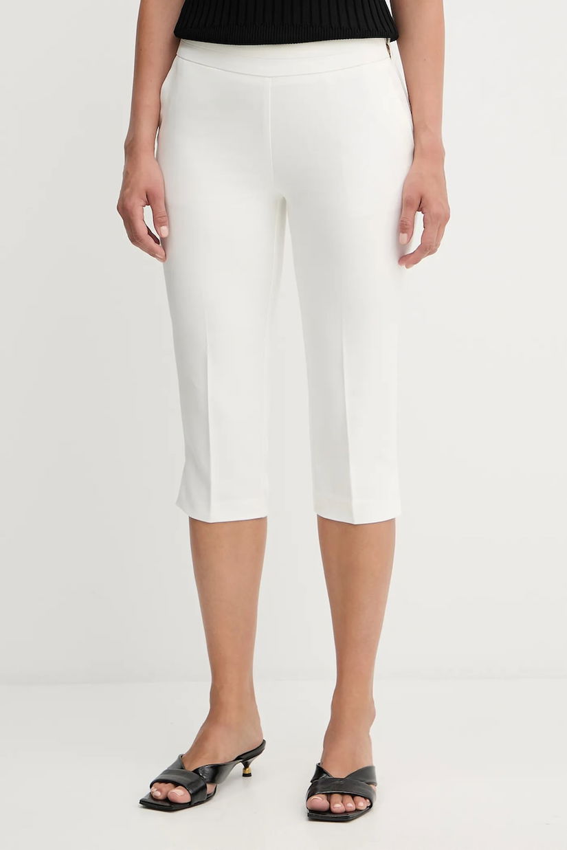 Morgan pantaloni culoarea alb, drept, high waist, PCAP.F