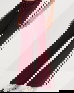 Puma pantaloni de trening culoarea bordo, cu imprimeu, 632138