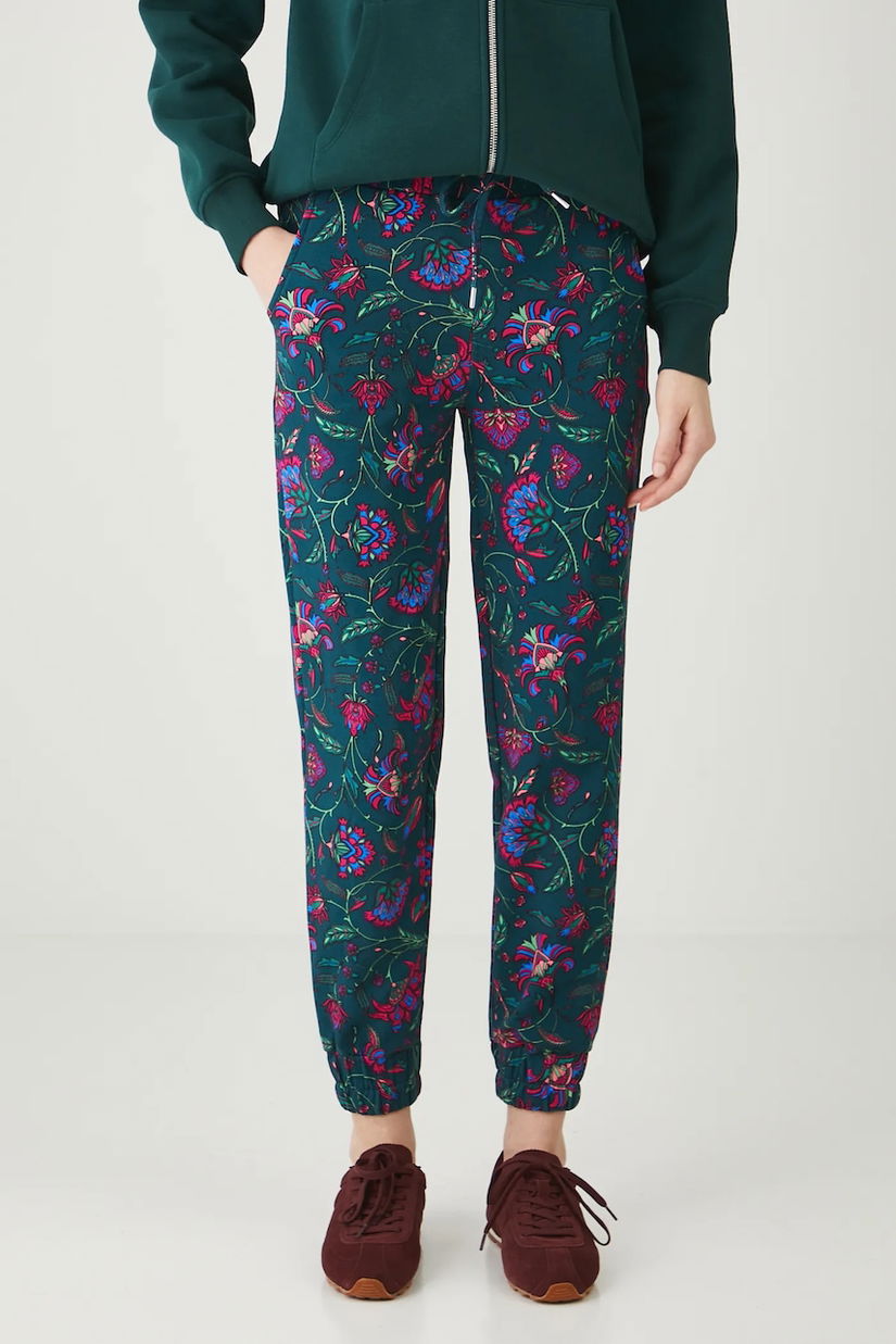 Medicine pantaloni de trening culoarea verde, cu imprimeu