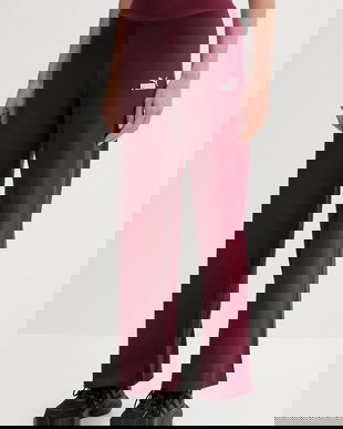 Puma pantaloni de trening culoarea bordo, uni, 682429