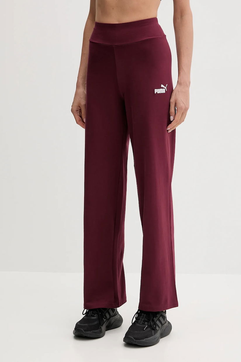 Puma pantaloni de trening culoarea bordo, uni, 682429