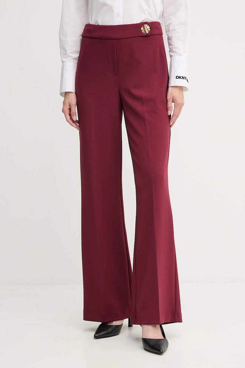 Joseph Ribkoff pantaloni culoarea bordo, evazati, high waist, 253073