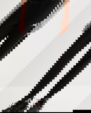 Puma pantaloni de trening culoarea negru, cu imprimeu, 682448