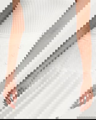 Morgan fustă culoarea alb, mini, evazati, JLIMON