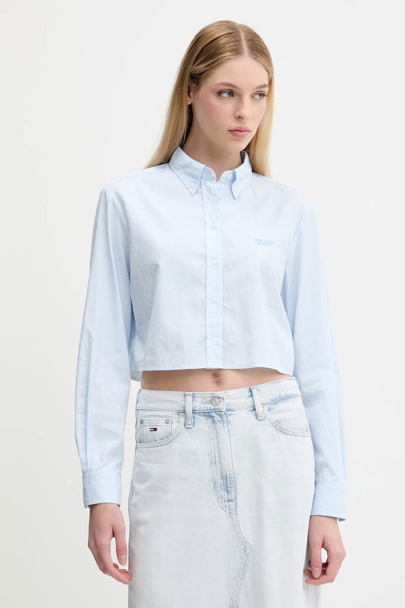 Tommy Jeans cămașă din bumbac cu guler clasic, slim, DW0DW21400