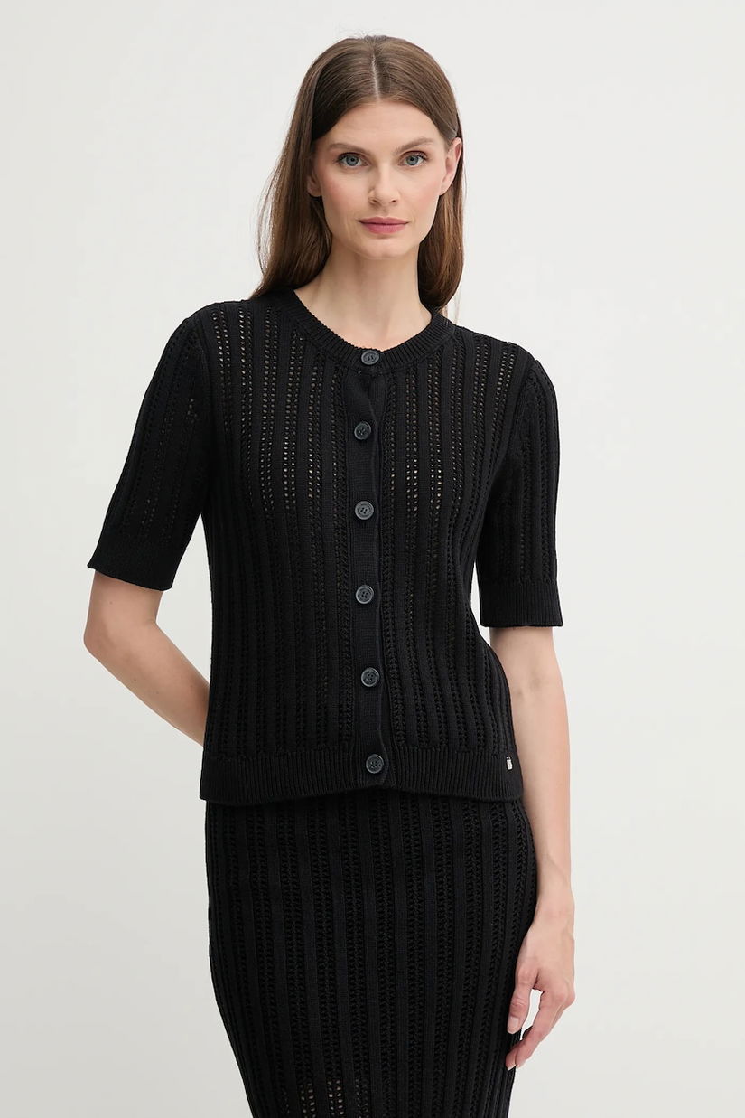 Dkny cardigan din bumbac culoarea negru, light, DJ5R0684