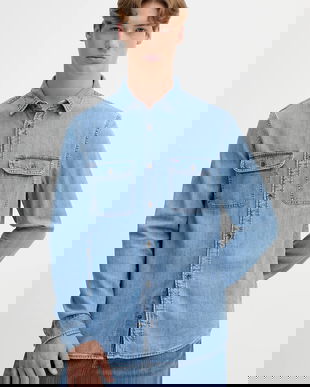 Tommy Jeans cămașă jeans cu guler clasic, regular, DM0DM21727