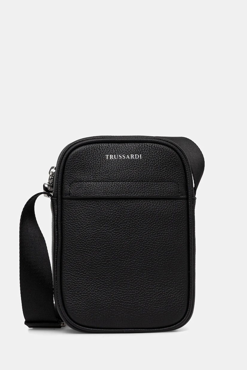 Trussardi borsetă de piele culoarea negru, Z589E005966N