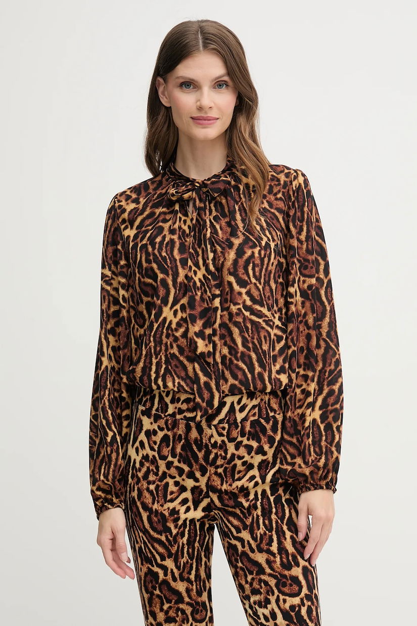 Joseph Ribkoff bluză culoarea maro, cu imprimeu, 253077