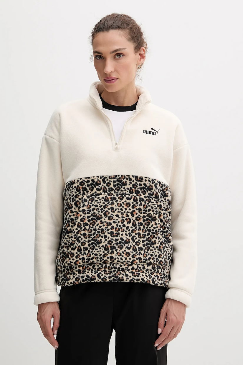 Puma bluză culoarea bej, cu imprimeu, 688083