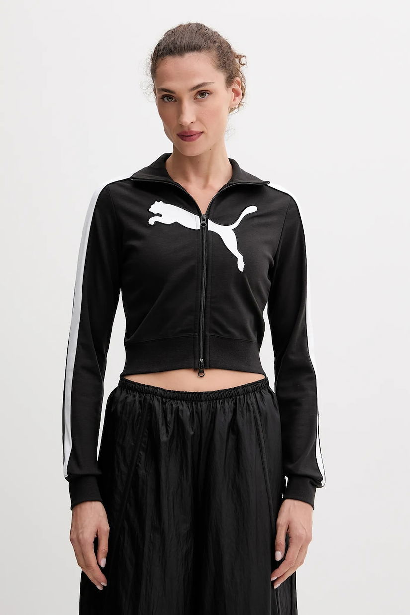 Puma bluză culoarea negru, cu imprimeu, 632123