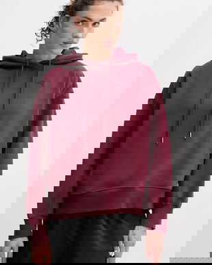 Puma bluză culoarea bordo, cu glugă, 688151